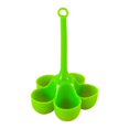 thumbnail image 1 of Bandeja para huevos al vapor de silicona de 5 orificios para alta temperatura, utensilios complementarios para alimentos de calidad alimentaria, color verde, 1 of 8