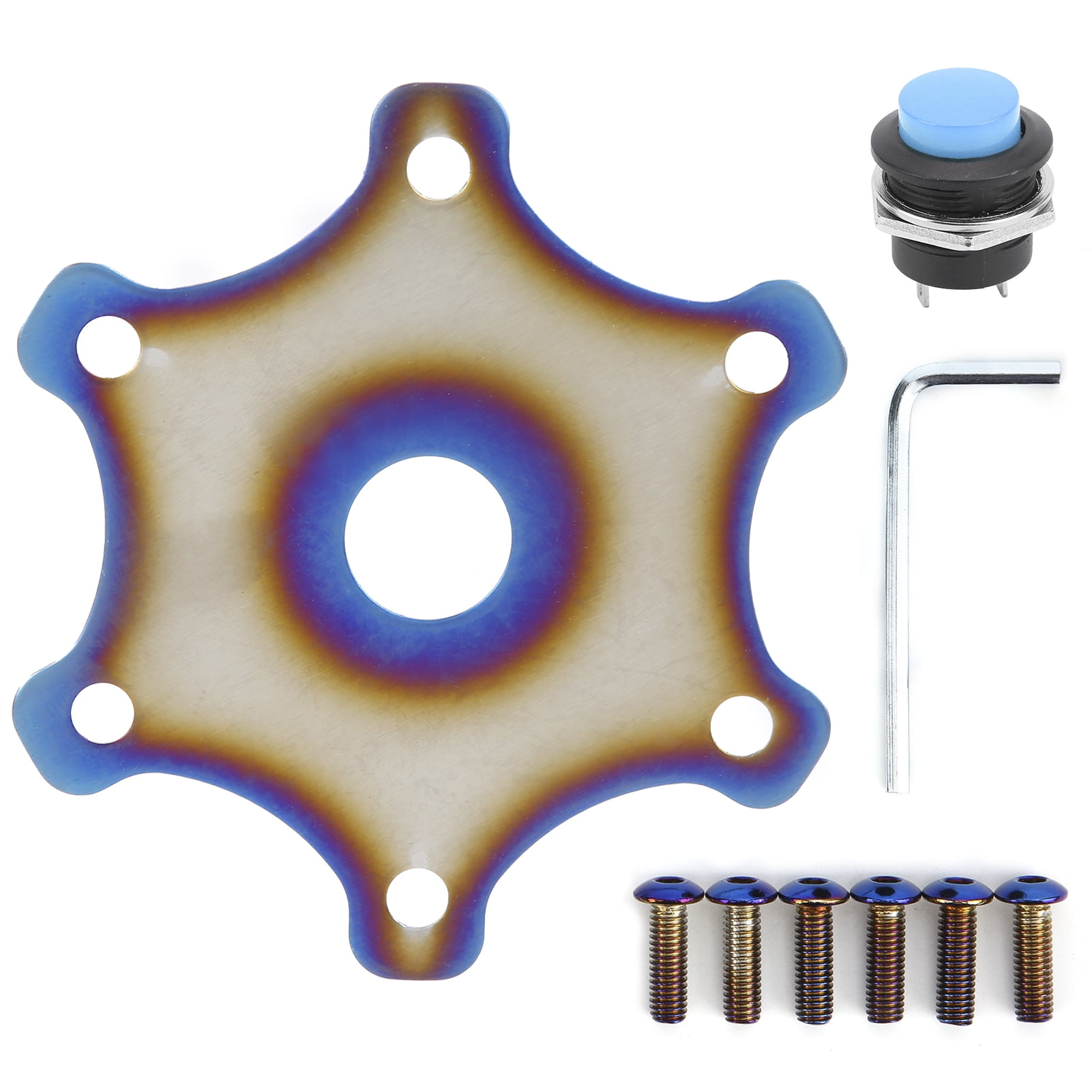 Steering Wheel Horn Button Cover Universal Modification ABS Metal for 6