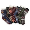 thumbnail image 4 of BambooMN Men's Cabin Double Layer Thick Soft Warm Fuzzy Comfy Home Socks, 3 Pairs Asst C, Medium, 4 of 7