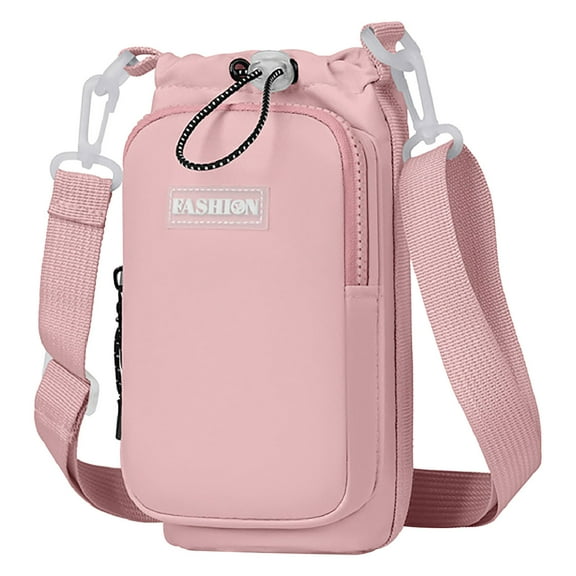 Btomtd Women's Travel Crossbody Bag with Water Bottle Holder, Casual Lightweight Shoulder Bag for Outdoor Activities and Mobile Storage, Multi Functional Handbags and Backpacks, Pink