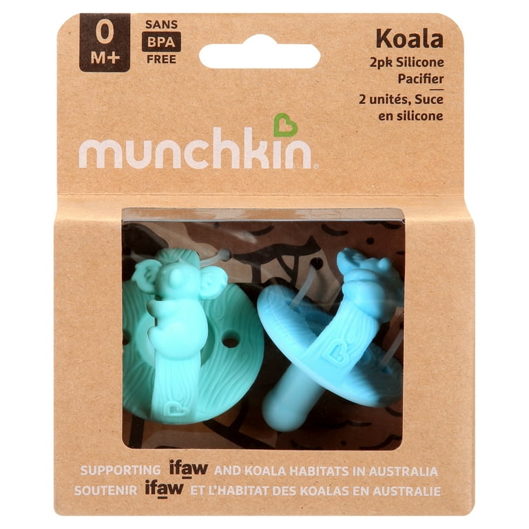 Munchkin Wildlove Koala Silicone Pacifier, Blue and Mint, Unisex