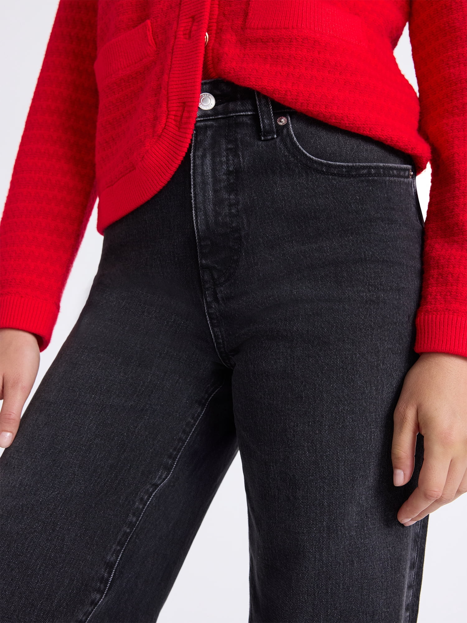 Free Assembly Women's High Rise Full Length Wide Leg Jeans, 30" Inseam, Sizes 0-26W
