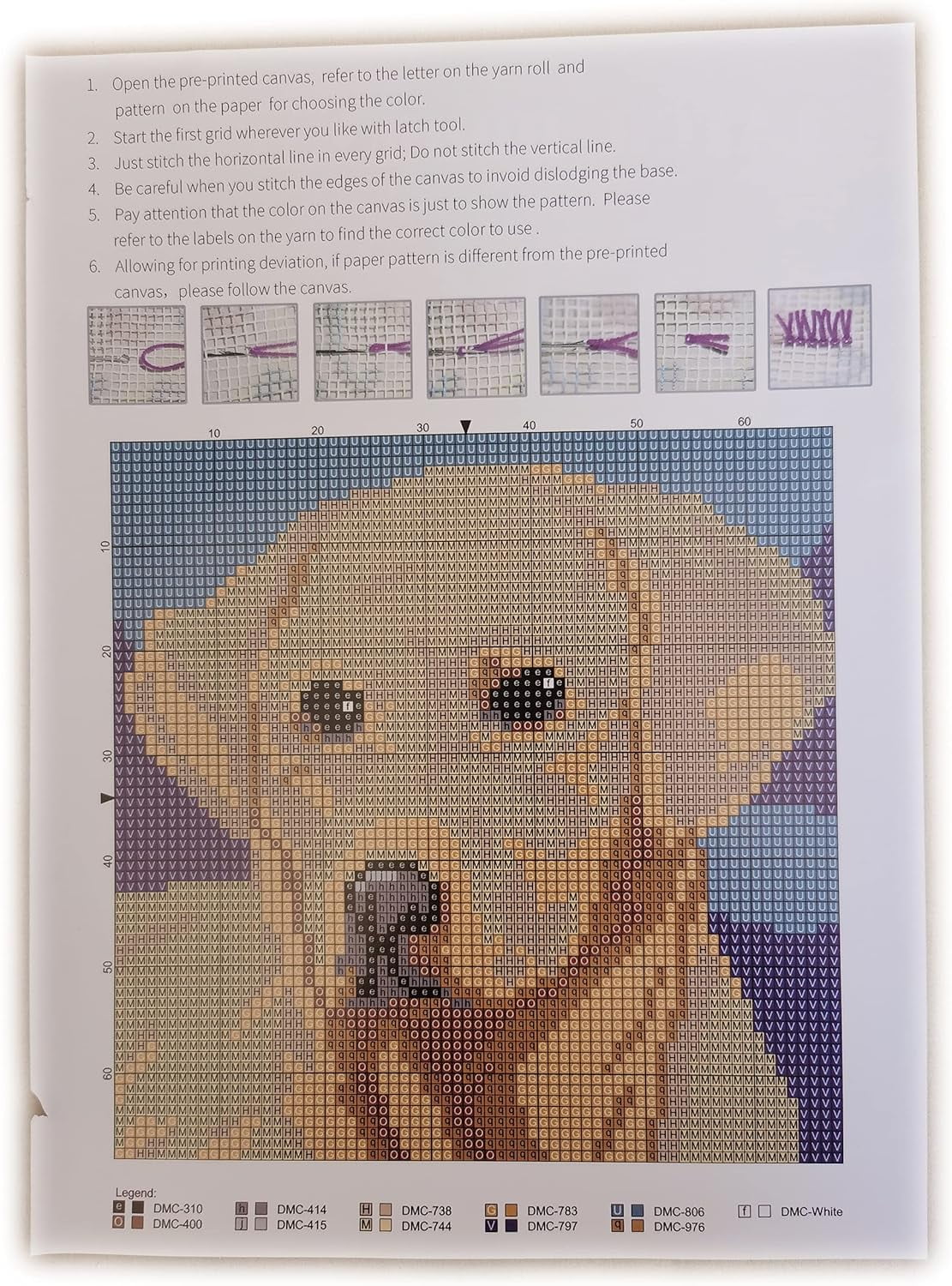 16.9''X16.9'' Latch Hook Rug Kits DIY Pillow Mat Rug Making for Kids Adults Beginners,Dog