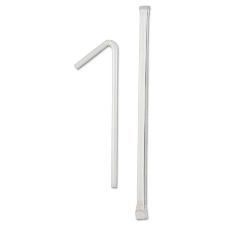 Dixie Wrapped Polypropylene Flex Straws, White, 10,000 count -DXEFXW7