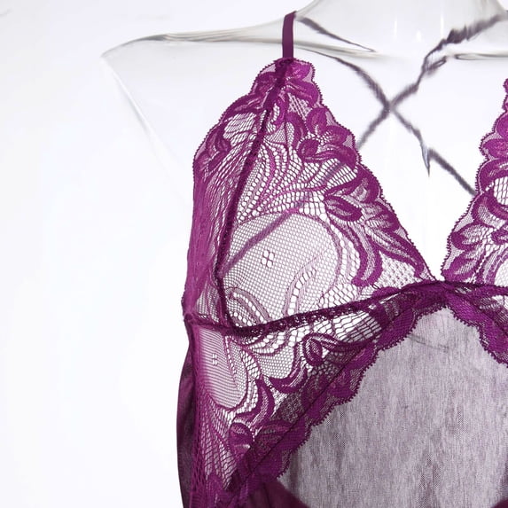 Women's Sleepwear Imitation Silk Nightdress Set Cute Ladies Home Clothes Soft Comfortable Pajamas Underwear, L, Purple