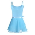 thumbnail image 2 of iEFiEL Girls Adjustable Shoulder Ballet Dance Gymnastics Leotard with Chiffon Wrap Skirt Sky Blue 8-10, 2 of 7