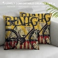 thumbnail image 3 of PHYHOO Vintage Bicycle Decorative Pillow Covers Quote Life is Like Riding A Bicycle with Wood Grain Inspirational Words Pillow Case Farmhouse Cushion Cover Home Sofa Couch  White, 3 of 5