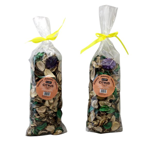 Fresh Scent Potpourri Petal Bowl And Vase Filler Home Decor 2 Large Bags 120 Grams Each (Citrus)
