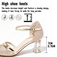 thumbnail image 4 of CHICVOMEY Womens Block Heel Pointed Toe Heels Adjustable Ankle Strap Comfy Party Shoes Breathable Sparkle Mesh Upper Dress Shoes for Club Stage Birthday Cocktail Party Wedding, 4 of 9