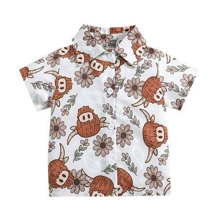 

Fsqjgq Boys Sweatshirts By By Tops Toddler Boys Short Sleeve Cartoon Floral Printed T Shirt Gentleman Tops Clothes Tees Boys Boys Tops Cotton Blend White 100