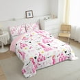 thumbnail image 3 of jejeloiu Cartoon Princess Queen Comforter Set,Girls Castle Bedding Sets,Kawaii Bowtie Bowknot Bedding Comforter Set,Lightweight Room Decoration Reversible,3pcs, 3 of 8