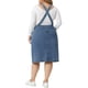 thumbnail image 3 of Vestido de mezclilla de talla grande Agnes Orinda para mujeres, con botones frontales, tirantes ajustables y falda tipo suspensorio 2X gris azul, 3 of 6