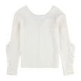 thumbnail image 1 of bar III Blusa sin mangas con volantes para mujer, color blanco roto, pequeña, 1 of 2