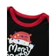 thumbnail image 5 of Pijamas navideños familiares a juego: camisetas de manga larga con cuello redondo y estampado de letras y gorro de Papá Noel, y pantalones a cuadros., 5 of 10