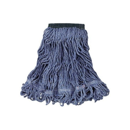 Rubbermaid Commercial RCP C152 BLU 20 oz. Swinger Loop Blend Wet Mop 1 Headband Blue