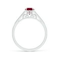 thumbnail image 2 of ANGARA Natural Aeon Vintage Inspired 1 ct Ruby Engagement Ring with Milgrain in 14K White Gold for Women (Size-7x5mm) | July Birthstone, Anniversary, Jewelry Gift for Women | Natural Ruby Ring, 2 of 11