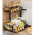 thumbnail image 5 of Under Sink Organizer, Under Kitchen Sink Organizers and Storage Basket, Slide Out 2 Tier Metal Shelf, Carbon Steel Pantry Cabinet Organizer for Bathroom Kitchen Black One Size, 5 of 8