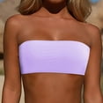 thumbnail image 4 of Women Removable Shoulder Strap Fuzzy Strapless Top Swimwear Tops Strapless Bikini Lace Tube Top Bandeau Swim Top Tan Tube Top Tube Top Swimsuit Blouse, 4 of 7
