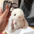 thumbnail image 4 of Guardurnaity Llavero de conejito suave y esponjoso para mochilas | Llavero con colgante de conejo adorable y pompón Accesorios de disfraces B, 4 of 6