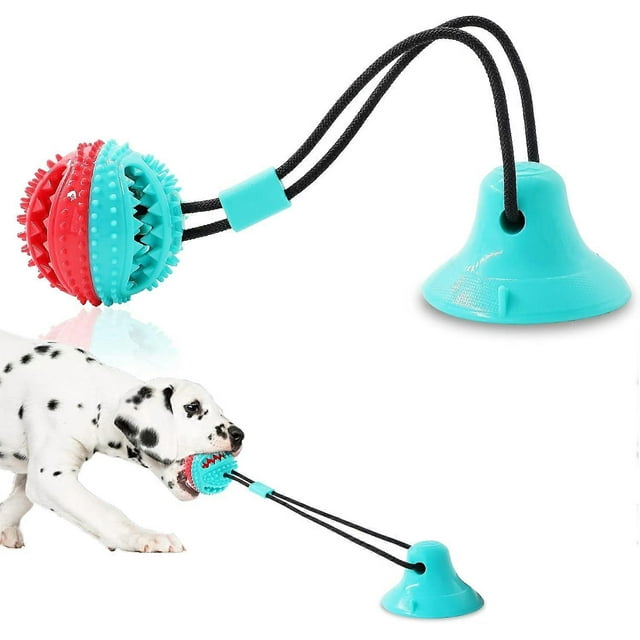 Juguetes para perros, juguetes masticables para perros agresivos, premios de entrenamiento para cachorros, juguetes de pelota de comida con forma de rompecabezas para perros, azul