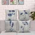thumbnail image 3 of Pbobriich Gray Throw Pillow Covers Set of 4 Grey and Blue Modern Floral Couch Sofa Decorative Pillow Cases Cushion Home Decor Square 20"x20" Inches, 3 of 5