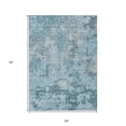 thumbnail image 3 of HomeRoots 586187 5 x 8 ft. Floral Washable Indoor & Outdoor Rectangle Area Rug, Teal Blue, Aqua & Gray, 3 of 5