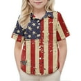 thumbnail image 6 of MKOSPLRT 4th of July Button Down Shirts Kids Short Sleeve Independence Day Tshirts Vintage American Flag Shirts for Boy Girl 2-15Y, 6 of 9