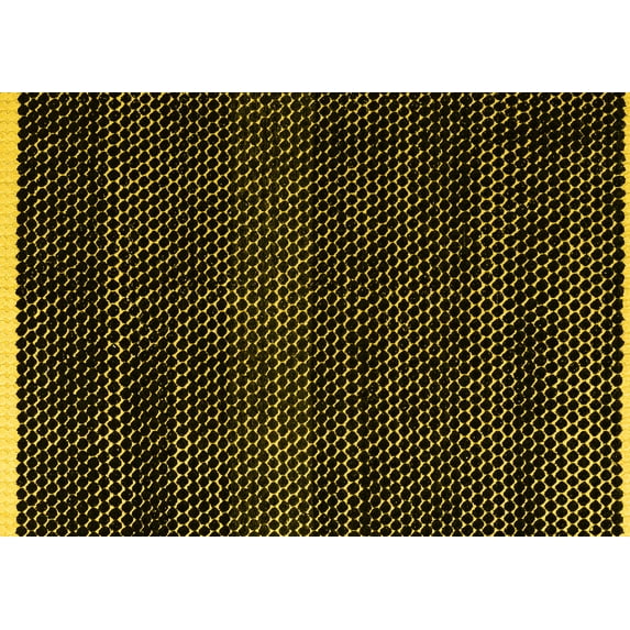 Ahgly Company Indoor Rectangle Abstract Yellow Modern Area Rugs, 4' x 6'