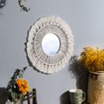 thumbnail image 3 of CAROOTU Boho Macrame Wall Hanging Mirror Handmade Woven Tapestry Decoration for, 3 of 7
