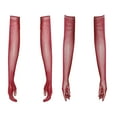 thumbnail image 1 of LiiYii Long Dance Gloves Rhinestone Women Mesh Sparkly Opera Gloves For Party Halloween Costumes Burgundy One Size, 1 of 7