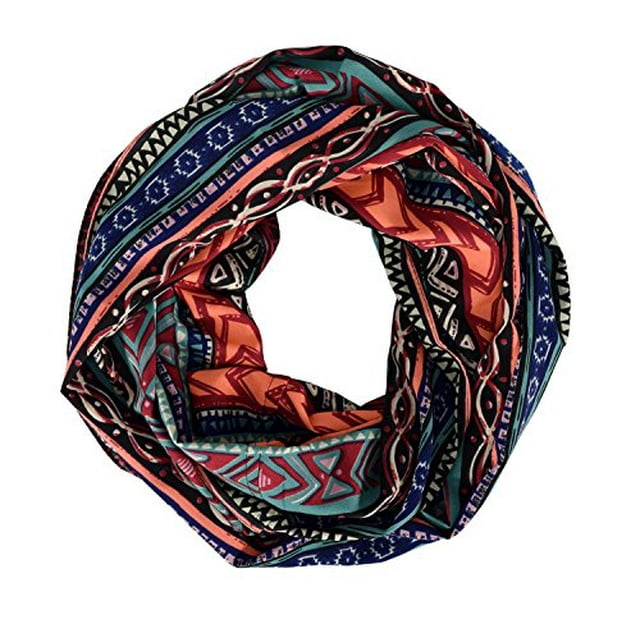 Peach Couture Tribal and Aztec Prints Light Weight Infinity Loop Scarves