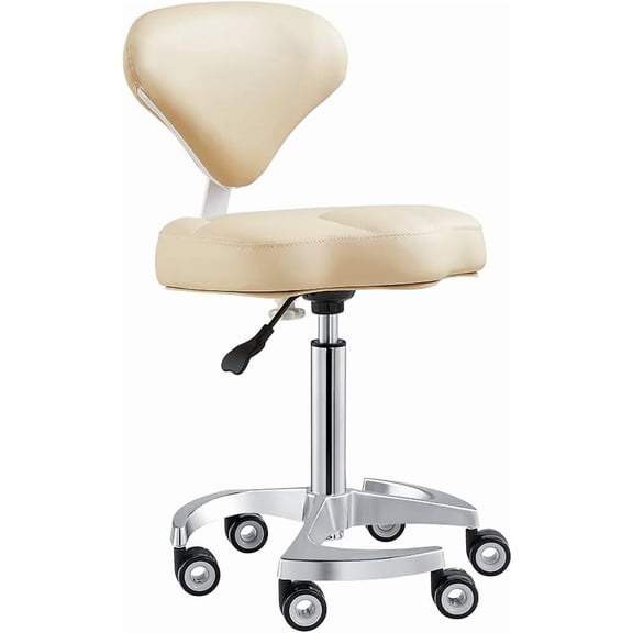 Dir Adjustable All Purpose Roller Stool with Backrest - Medical, Salon & Spa Stool,  Style
