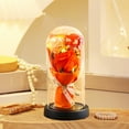 thumbnail image 5 of Mother's Day Light-Up Eternal Rose in Glass Dome - 8.66x4.72in Preserved Flower Gift for Women/Mom | LED Illuminated 3-5 Year Lasting Birthday/Valentine's Decor (Purple/Orange/Dark Purple)​, 5 of 6