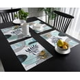 thumbnail image 3 of Placemat Bohemian Teal Leaves Kitchen Dining Table r Accessories 4/6pcs Heat Resistant Linen Tableware Pads Mats, 3 of 6