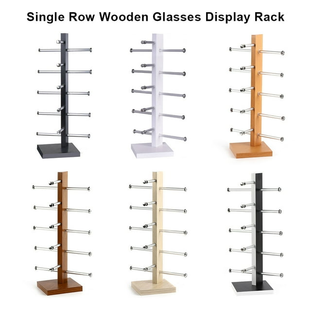 Sunglasses Rack 5 Layers Density Board Display Stand Colorful Eyeglasses Racks Organizer Home Desktop Tabletop Holder Shelf Black Glasses Detachable White