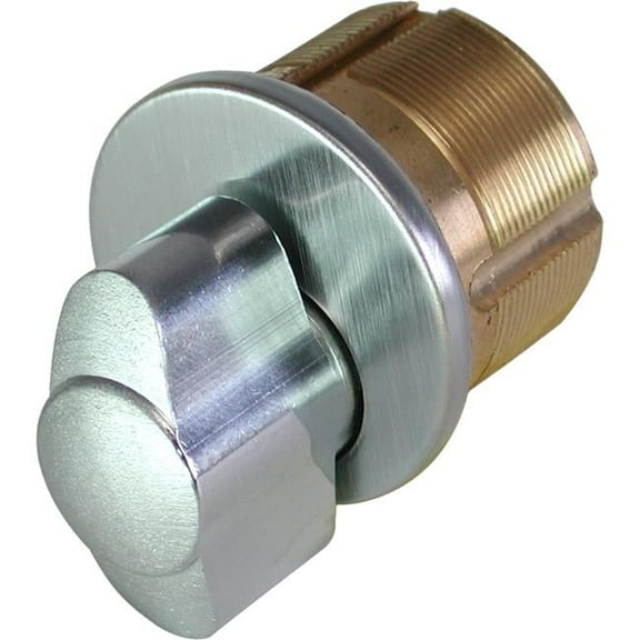 GMS M100T26DAT 1 in. Mortise T Turn Cylinder with Yale Standard & Adams Rite Cams, Satin Chrome