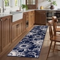 thumbnail image 2 of Findosom Runner Rug for Hallway 2x8 ft,Non-slip Machine Washable Runners Flower Floor Mats Low Pile Carpet Rug Runner with Rubber Backing for Entryway Doormat Bathroom Kitchen Laundry Room,Blue, 2 of 8