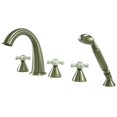 thumbnail image 1 of Roman Tub Filler 5 Piece Set With Hand Shower - Satin Nickel Finish, 1 of 1