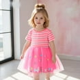 thumbnail image 3 of Emy Dola Toddler Girls Cotton Short Sleeve Turu Dress Princess Casual Appliques Bunny Jersey Dresses Summer Tulle Sundress, 3 of 7