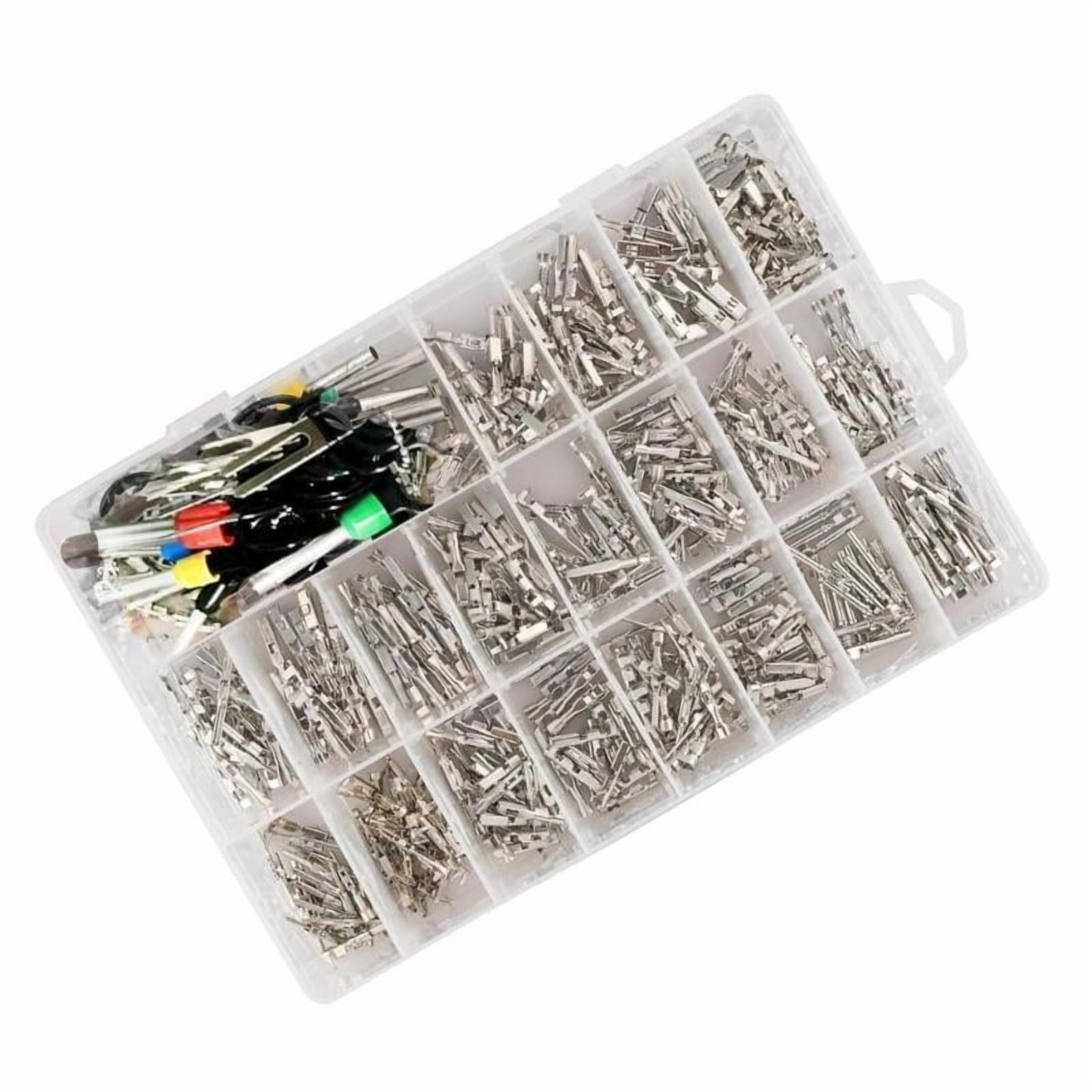 340pcs Automotive Electrical Wire Connectors Assorted set Male Female Crimp Pins Not Insulated Plugs with Box for Car