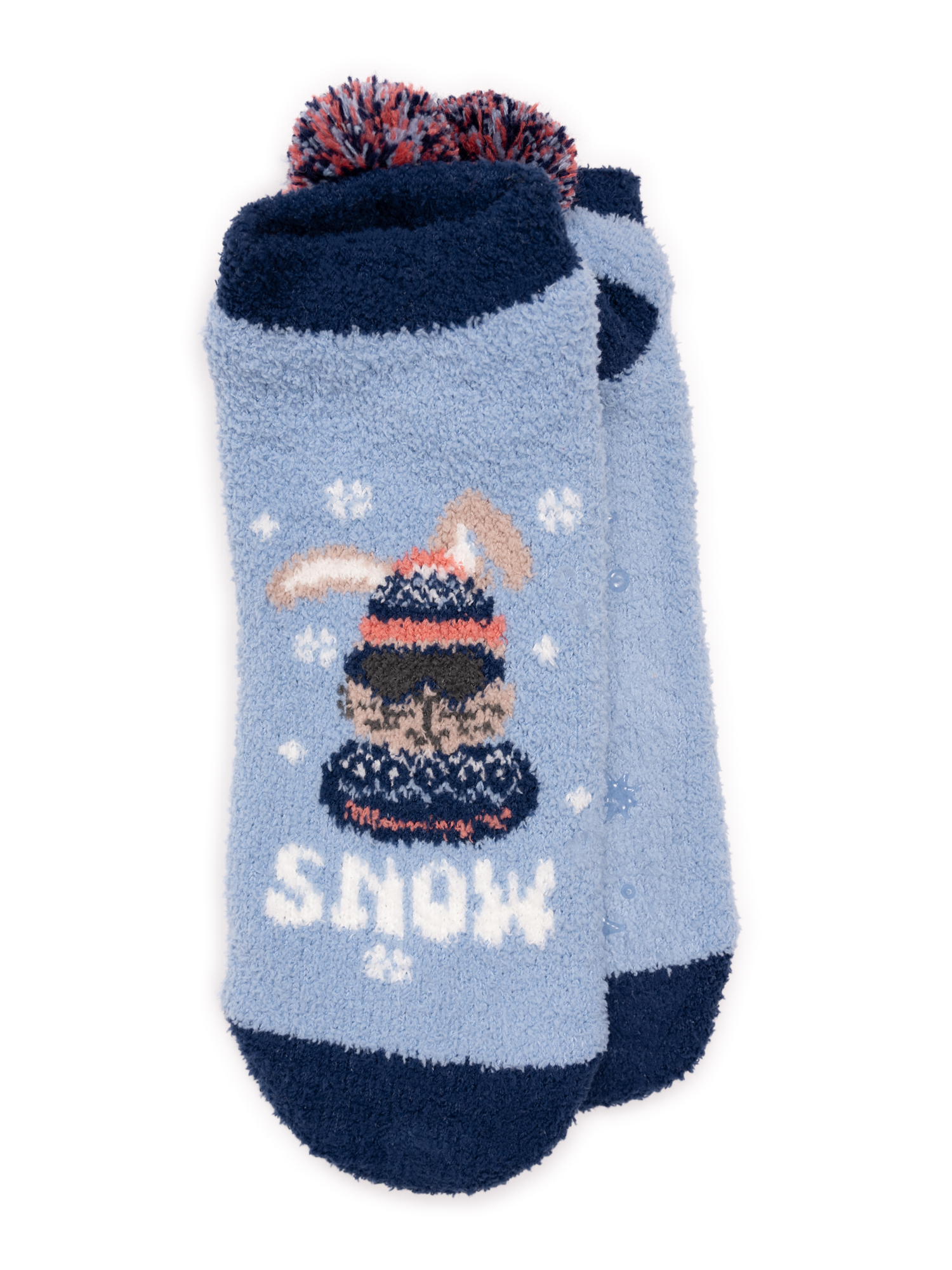 MUK LUKS Women's Cozy Slipper Sock with Pom, 1-Pack, OSFM