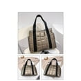 thumbnail image 3 of Stylish Puffer Tote Bag for Women, Soft Waterproof Tote Bag, Plaid Shoulder Bags Quilted Bags Down Padding Handbags, Trendy Shopping Handbags High Capacity, 3 of 5