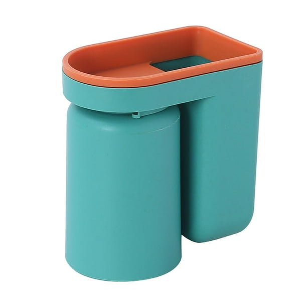 Portacepillos de dientes con vaso para gárgaras, caja de almacenamiento de cepillos de dientes con drenaje de agua flexible Verde
