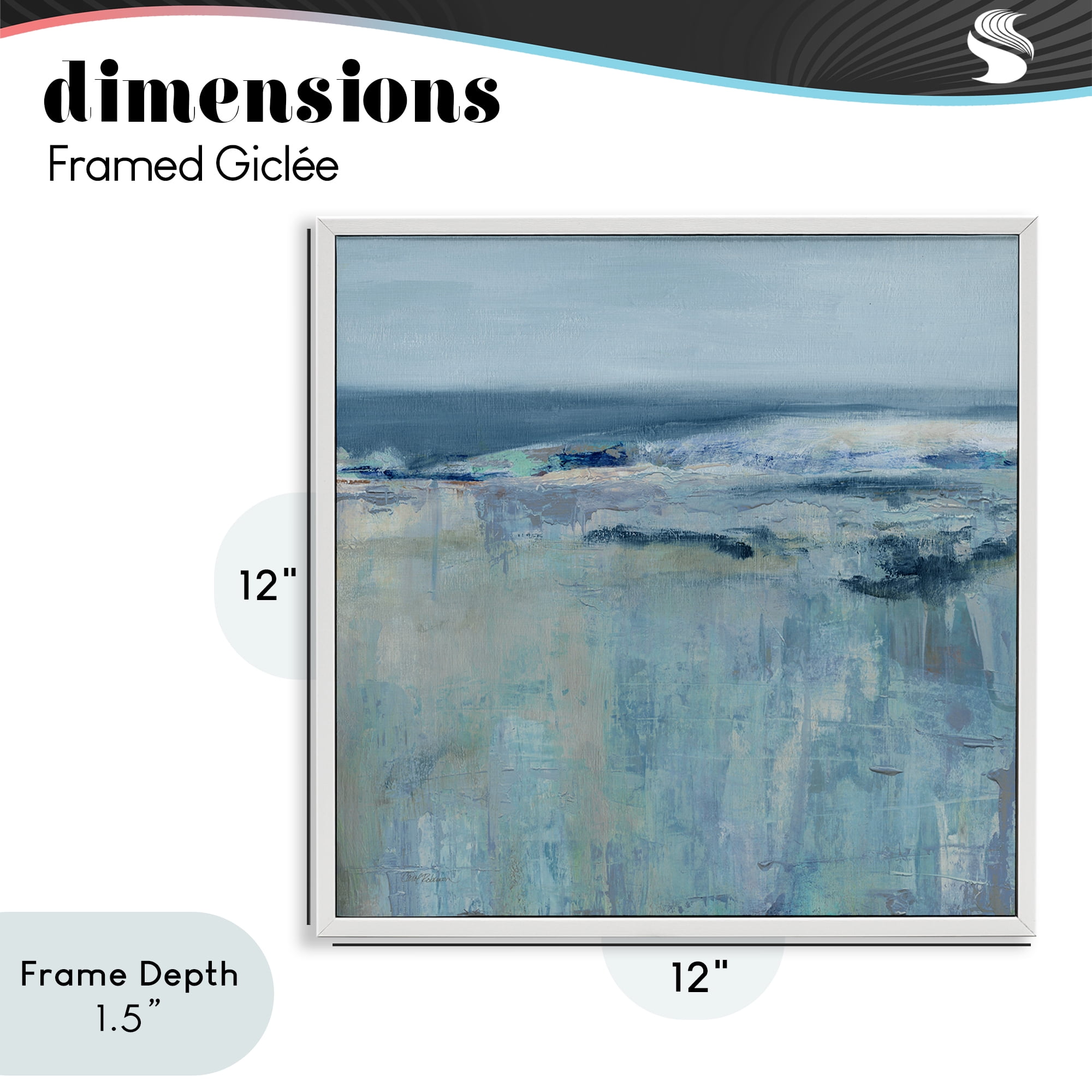 Stupell Industries Serene Abstract Pastel Seascape White Framed Giclee Art, design by Carol Robinson