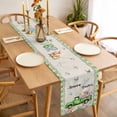 thumbnail image 3 of Easter Table Runner - 70 Inch Long, Kitchen Dining Table Runner Dresser Scarves, Spring Truck Rabbit Flowers Eggs Green Check Farmhouse Decor for Coffee Tables Wedding Party Banquet, 3 of 8