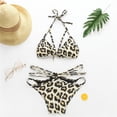 thumbnail image 3 of EGNMCR Bikini Set Women's Fashion Leopard Print Bikini Three-Point Strap Split Swimsuit, 3 of 9