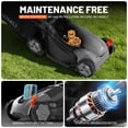thumbnail image 6 of Litheli 13-Inch Cordless Electric Lawn Mower, 20V, Brushless Motor, Lightweight Push Mower with 5.0Ah Battery, 6 of 8