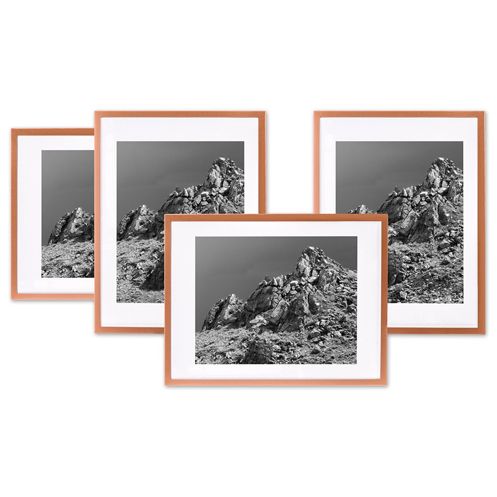 Koyal Wholesale Rose Gold Gallery Wall Frames with White Mats, 8 x 10