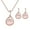 White, variant on SPRING PARK Women Round Shape Cat Eye Pendant Necklace Earrings Stud Women Jewelry Gift Set