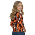 thumbnail image 5 of Cute Halloween Shirt Girls Ghost Pumpkin Bow Print 3/4 Sleeve T Shirt Halloween Graphic Tee Spooky Season Fall Outfit Kids,11-12 Years,Red, 5 of 7